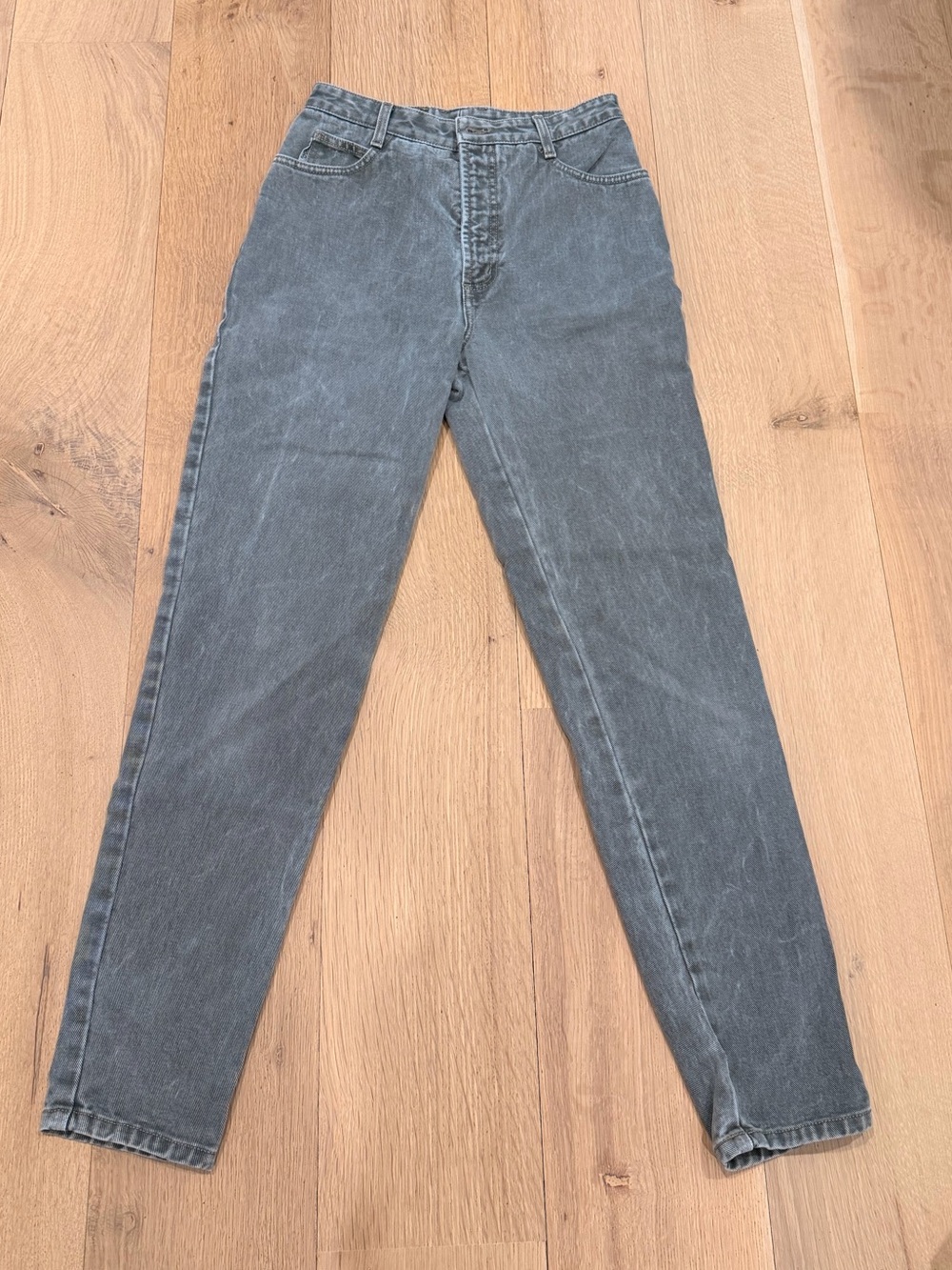 Vintage Bongo Jeans Gray High Rise Mom Jeans Size 9 Made in USA 100% Cotton
